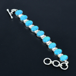 Sinine Opaal K&auml;ev&otilde;ru 925 Sterling H&otilde;be K&auml;ev&otilde;ru Reguleeritava Ahelaga K&auml;ev&otilde;ru K&auml;sit&ouml;&ouml; Boho K&auml;ev&otilde;ru Sinine Opaal Kivist Ehted Kihluse Kingitused 8" sinine