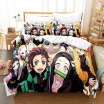 Kuumad Kamado Nezuko Voodipesukomplektid Anime Demon Slayer Voodikate Teismelistele T&uuml;drukutele Moodne Twin Single Queen King T&auml;issuurus Tekikott cot size 70x133cm