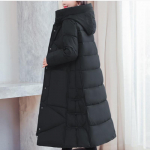 Puuvillapolsterdatud Naiste Kirjanduslik ja Kunstiline Retro Vaba Suur Suurus Etnilise Stiiliga Pikk Paks Mantel XXXXL must