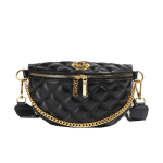 Rombi kujuline rinnakott naiste uus mood keti v&ouml;&ouml;kotiga isikup&auml;rane trend &otilde;larihmaga diagonaalselt kantav kott pehme nahast naiste pelmeenikott 24cm*19cm*14cm*8cm must