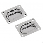 Pack of 2 Pieces 73 x 54mm Stainless Steel Spring Hatch Lift Pull Handle Recessed Fitting Marine