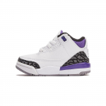 Air Jordan 3 Retro TD Dark Iris Beebi tossud Valge Must Tsemendihall DM0968-105 18.5