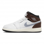 Air Jordan 1 Mid SE GS Valge Sinine Hall Laste tossud Must Valge FQ8162-142 38.5