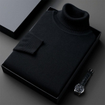 Meeste kampsunid kleepumisvastased kudumid Turtlene kaelusega kampsun Slim Fit pikkade varrukatega pullover &Uuml;hev&auml;rvilised meeste riided XXXL must