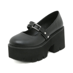 Moodsad suuremad suurused 41 42 43 Uued Naiste Kingad Mary Jane Gooti Kingad Slip-on Nahast Kingad K&otilde;rged Kontsad platvormkingad 35 must