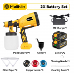 MELLWIN 1000ML Juhtmeta Elektriline V&auml;rvip&uuml;stol 4 Vaskotsikuga Kaasaskantav Kodumajapidamise V&auml;rvipihusti Makita 18V Aku Pin-ile 2 Battery-EU