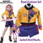 K-Pop Rumi Zoey Mira Deemonik&uuml;ttide Cosplay Kost&uuml;&uuml;m T&uuml;drukule Halloween Lavakost&uuml;&uuml;m 3D Prinditud Mustriga Rollim&auml;nguriided as the picture-Kids Height 120cm