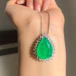 Mikro-inkrusteeritud Paraiba veetilga v&auml;&auml;riskividega kaelakee Naiste Ookeani S&uuml;da ripats Pikk kampsunikett Naiste