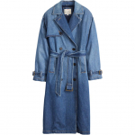 Levis kahe n&ouml;&ouml;pidega pikkade varrukatega trencot&uuml;drukute mantlid Sinine A8976-0001 S