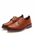 Naiste Brogue Kingad Naiste Platvorm Oxford Kingad Madalad Briti Stiil Vintage L&otilde;ikemustritega Madalad Vabaaja Naiste Kingad Oxford Kingad Retro 35 pruun