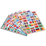 Riikide lipud Kleebised Mitme territooriumiga Kaardid Rahvusmustrid N&auml;okleebis Isekleepuvad Reisimiskleebised 7 lehte/224 tk Flag Stickers