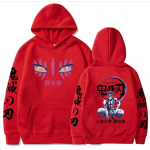 Jaapani Anime Demon Slayer Meeste Kapuutsid Akaza Manga Graafiline Streetwear Pullover Pikkade Varrukatega Fliisist Kapuutsiga Dressipluus 3XL