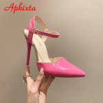 Aphixta Suvised 7cm 12cm &Uuml;lik&otilde;rged Stilettkontsad Ankelrihmaga Sandaalid Naistele &Otilde;&otilde;nsad Teravaotsalised Peokontsad Kingad Suurused 48 35 (22.5cm)