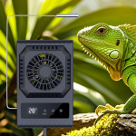 Roomajate ventilatsioonif&auml;nn Termomeeter Papagoide puuri Karvane draakon Must