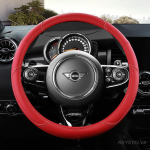 Mikrofiiber nahast auto roolikatete komplekt MINI Cooper R50 R55 R56 F57 Clubman Countryman Clubvan Coupe jaoks Autotarvikud punane