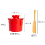 &Uuml;mmargune v&otilde;ikarp keraamiline v&otilde;i hoiupurk Western Cheese Cup bambusest v&otilde;inuga keraamiline s&auml;ilituspurk k&ouml;&ouml;gitarvikud