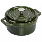 Staub Pico Cocotte &Uuml;mar Basiilikuroheline Emailitud Poti Jaapani La Cocotte &Uuml;mar Mini 10cm V&auml;ike, Kahe K&auml;epidemega [Ametlik Toode] 40509-804