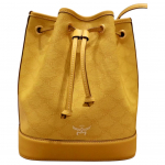 MCM Himmel Lauretos Paelaga Tr&uuml;kitud Logoga Kaetud L&otilde;uend ja Vasikanahast Kopp-kott Crossbody &Otilde;lakott Keskmine Naiste kotid Sidrun-Kuld MWDESAC01Y9001 Basic Set (Bag+Dust Bag)