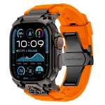 Silikoonrihm Apple Watch Ultra 3 2 49mm jaoks Luksuslik randmerihm Iwatch Ultra 49MM jaoks Meeste stiilis K&auml;ev&otilde;ru Asendusrihm for Ultra 3 2 1 49mm orange