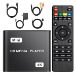 4K Meedia HD Full HD MP4 USB SD V&auml;line Teler Automaatne esitus Jaapani Digitaalne 4K HDMI Kaabel IR Kordaja Komplektis M&auml;ngija, M&auml;ngija, [Toetab H.265/HEVC/VP9], must