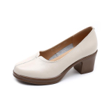 Ehtsad Nahast Kingad Paksude K&otilde;rgete Kontsadega &Uuml;hed Kingad &Uuml;mar Nina Retro Slip-on T&ouml;&ouml;kingad Mugavus Pehme Tald Lehma Nahast Naiste Kingad 35 white