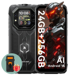 Blackview ROCK 1 Tugevdatud Kaheekraaniga 6.56'+2.01' AI Nutitelefon 15000mAh Aku, 24GB RAM 256GB ROM, Helio G81, 180Hz, IP69K/IP68 Veekindlus with a phone case