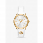 Michael Kors Slim Runway Kuldse Tooni ja Nahast K&auml;ekell MK7466 kuld