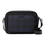 Burberry Paddy reguleeritava rihmaga crossbody kott lukuga, ruudumustriline, nahast viimistlusega, meestele, tumesinine Basic Package (Box + Dust Bag) sinine