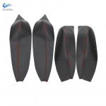Renault Megane 3 2008 2009 2010 - 2014 jaoks Auto Siseukse K&auml;etoe Paneeli Kate Must / Hall Mikrokiudnahast Kate Kaitsekate Armrest Black-red