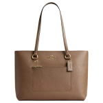 Coach Station 35 Metallikdetailidega Kaunistatud Ristkiudnahast ja Kaetud L&otilde;uendist T&otilde;mblukuga Koti Naiste T&otilde;mblukuga Kott Dark-Stone CCD71-IMV2R Basic Set (Bag+Dust Bag) brown