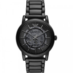 Emporio Armani ajalooline kollektsioon mustast metallist meeste mehaaniline automaatne k&auml;ekell AR60045 must