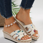 Uue stiili naiste madalad sandaalid Naiste nahast sametkingad Madala kontsaga seemisnahast kummist pitsiline kohev p&otilde;hilised sametkingad Madalad sandaalid 35 valge