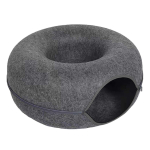 Vildist s&otilde;&otilde;rikupesa kassidele Maja hingamisavaga Koeravoodi Interaktiivsed m&auml;nguasjad kassidele peitumiseks 2-in-1 tunnel kassidele Voodi 50x50x20cm tumehall v&auml;rv