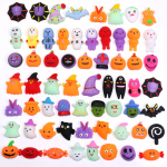 50 TK Halloweeni Squishies Mochi sensoorsed m&auml;nguasjad pehmed surutavad stressileevendajad pigistatavad m&auml;nguasjad lastele Halloweeni kingitused peokoti t&auml;idis orange