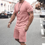MAITA Spordidress Pure Color Pael Meeste avara l&uuml;hikeste varrukatega T-s&auml;rk Taskup&uuml;ksid Riietus Fitness M roosa