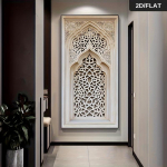 &Uuml;ks moodne islamip&auml;rase araabia stiilis kunstl&otilde;uendile tr&uuml;kitud seinakaunistus, neutraalne beež ja valge kaasaegne kunst elutuppa ja b (as the picture,50x100cm No Frame)