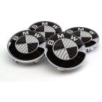 BMW Must & Valge S&uuml;sinik Keskava Veljekatted 68mm Komplekt 4 tk