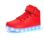 Suurus 25-46 LED-tuled Kingad Helendavad tossud lastele ja t&auml;iskasvanutele naistele meestele tennis lastele poisid t&uuml;drukud helendavad sussid saapad 25 Insole 14.5CM punane
