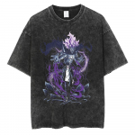 Meeste Naiste Vintage Pesuga Puuvillane T-s&auml;rk Streetwear Anime Solo Leveling Graafilise Tr&uuml;kiga Topid Vabaaja L&uuml;hikeste Varrukatega T-s&auml;rgid S mitmev&auml;rviline
