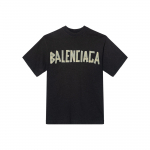 Balenciaga TAPE TYPE SS24 T-s&auml;rk Tavaline l&otilde;ige Meeste Tumehall 739784TOVA98519 S-No Original Gift Bag Or Gift Box hall v&auml;rv