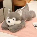 Pl&uuml;&uuml;&scaron; Husky multikas lamav pl&uuml;&uuml;&scaron; t&auml;idisega kohev koer suur kutsika nukk armas loom pl&uuml;&uuml;&scaron;padi lastele s&uuml;nnip&auml;evakingitus 55cm gray