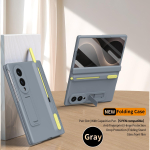 Originaalne kaitsev liigendikate Samsung Galaxy Z Fold 8 Wide jaoks, sisaldab pliiatsit, kokkupandavat karastatud klaasist kilet ja alust Galaxy Z Fold 6 hall v&auml;rv