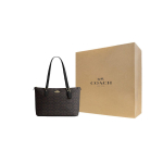COACH Gallery PVC-nahast &uuml;lakeha-ristkeha kott-tote, Ostukott, K&auml;ekott Naistele Tume pruun CW381-IMXAQ One Size 2 beige