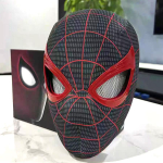 Miles Morales Spider-Man mask liikuvate silmadega vilkuv Halloweeni Cosplay mask lastele t&auml;iskasvanutele Game version gray