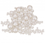 300 tk Pearl Beads Resin &uuml;mmargune lahtine faux spacecer dekoratiiv Assorted valge