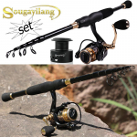 &Otilde;ngeritvade kombod s&uuml;sinikkiust teleskoopne p&uuml;&uuml;gikepp spinningurull Merevee magevee kalap&uuml;&uuml;k 1.8M Rod&Reel 1000