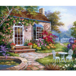 Teemantmaali villa maastik Teemanttikandid Maja Ruutpuur K&auml;sit&ouml;&ouml;maal Kaunista pilt 20X30CM