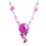 NOA [G0517] - Collier Cr&eacute;ateur 'Nuit Etoil&eacute;e' rose Heleroosa