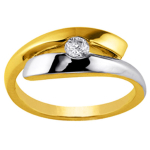 Bague Plaqu&eacute; Or 'C&acirc;lin' 2 tons 52 kuld