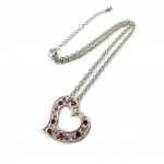 Les Tr&eacute;sors De Lily [N7044] - Collier cr&eacute;ateur 'Love' rose argent&eacute; h&otilde;be